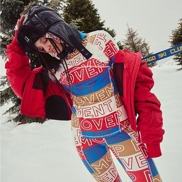 FP Movement by Free People Tops - FP MOVEMENT Dawn To Dusk Print Hoodie Logo Red Blue White